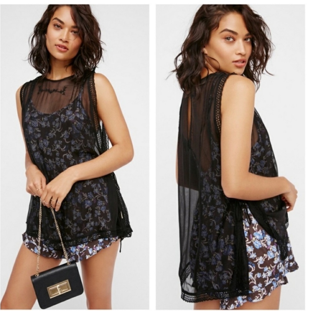Free People Floral Romper Size L - Picture 3 of 10